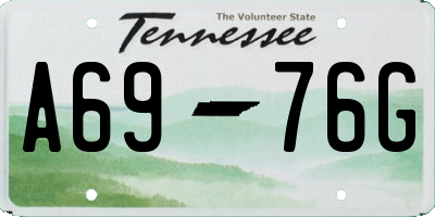 TN license plate A6976G