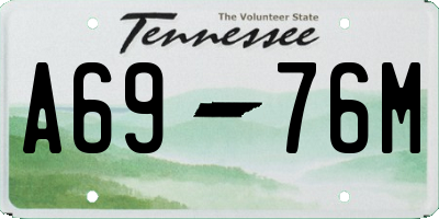 TN license plate A6976M