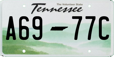 TN license plate A6977C