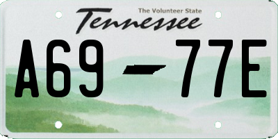 TN license plate A6977E