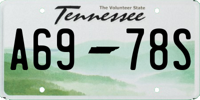 TN license plate A6978S