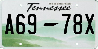 TN license plate A6978X