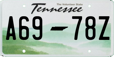 TN license plate A6978Z