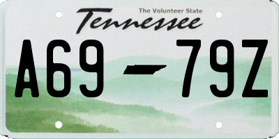 TN license plate A6979Z