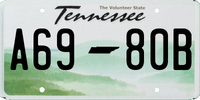 TN license plate A6980B