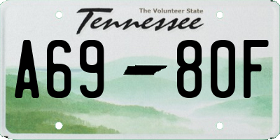 TN license plate A6980F