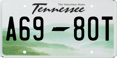 TN license plate A6980T