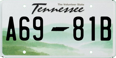 TN license plate A6981B
