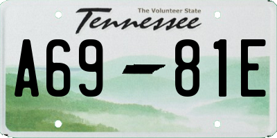TN license plate A6981E