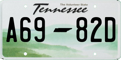 TN license plate A6982D