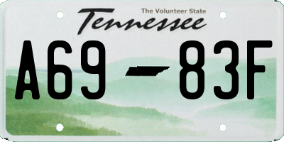 TN license plate A6983F