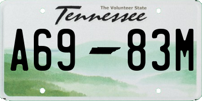 TN license plate A6983M