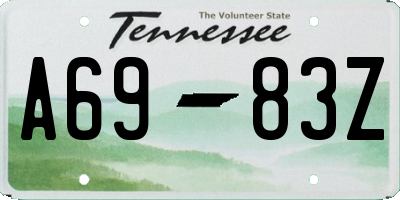 TN license plate A6983Z