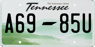 TN license plate A6985U