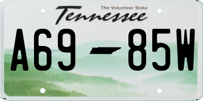 TN license plate A6985W