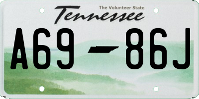 TN license plate A6986J
