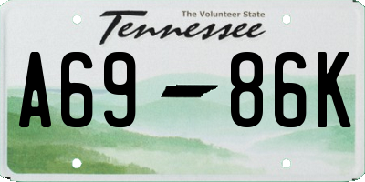 TN license plate A6986K