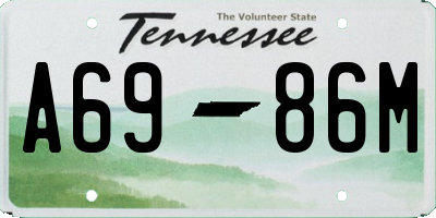 TN license plate A6986M