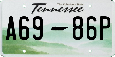 TN license plate A6986P
