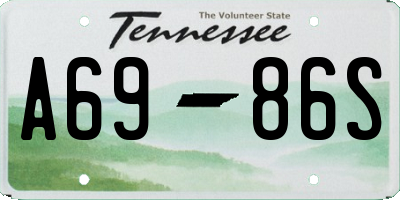 TN license plate A6986S
