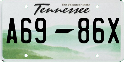 TN license plate A6986X