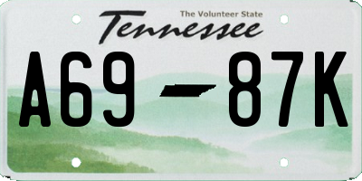 TN license plate A6987K