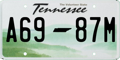 TN license plate A6987M