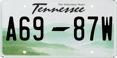 TN license plate A6987W
