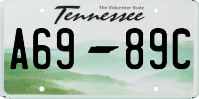 TN license plate A6989C