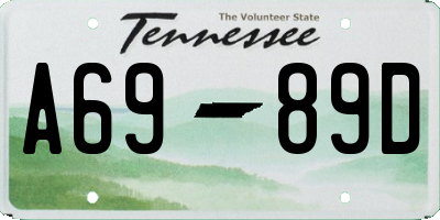 TN license plate A6989D