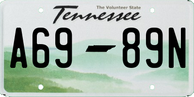 TN license plate A6989N