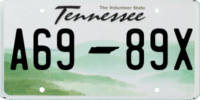 TN license plate A6989X