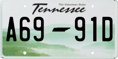 TN license plate A6991D