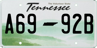TN license plate A6992B