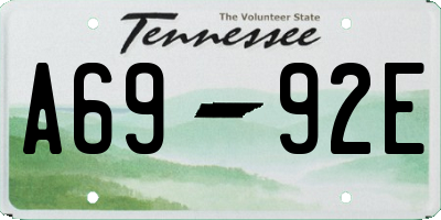 TN license plate A6992E