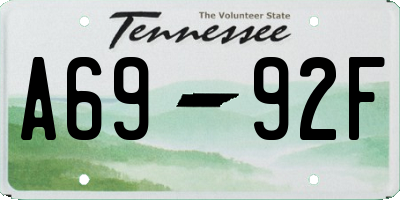 TN license plate A6992F
