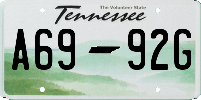 TN license plate A6992G