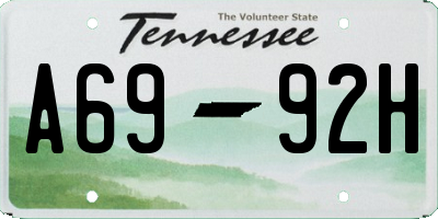 TN license plate A6992H