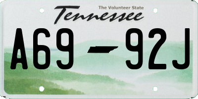 TN license plate A6992J