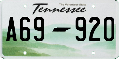 TN license plate A6992O