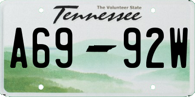 TN license plate A6992W