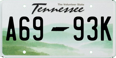 TN license plate A6993K