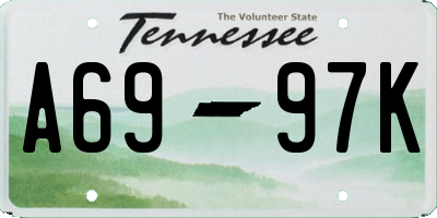 TN license plate A6997K