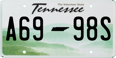 TN license plate A6998S