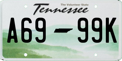 TN license plate A6999K