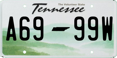 TN license plate A6999W