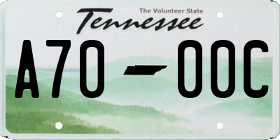 TN license plate A7000C