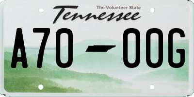 TN license plate A7000G