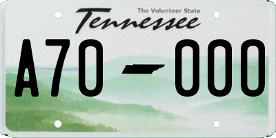 TN license plate A7000O