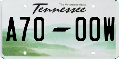 TN license plate A7000W